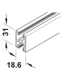 Khung chia giữa màu đen 3m Hafele 403.75.313