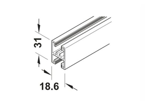Khung chia giữa màu đen 3m Hafele 403.75.313 - 1