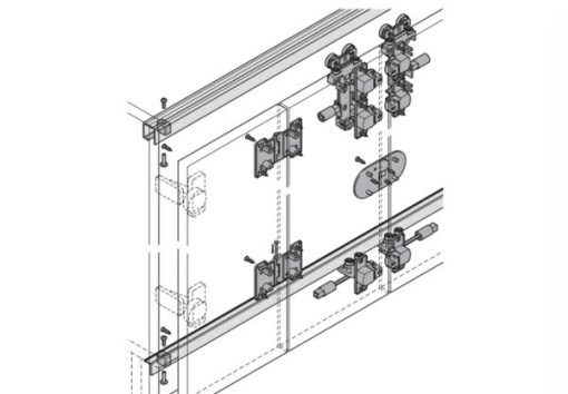 Bộ phụ kiện cửa trượt xếp 2 cặp 35VF – MS: 410.26.048 - 1