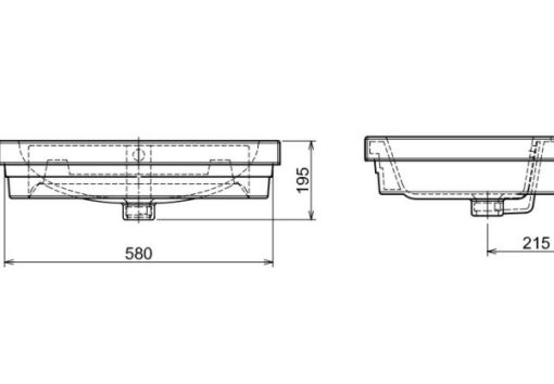 Chậu rửa mặt vành nổi Lavabo Hafele 588.64.012 - 3