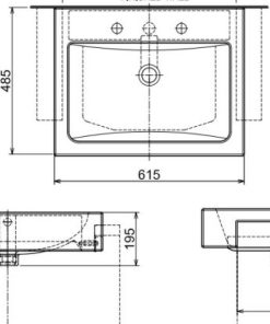Chậu rửa mặt bán âm Lavabo Häfele 588.64.011 - 8 Chậu rửa mặt bán âm Lavabo Häfele 588.64.011 - 7