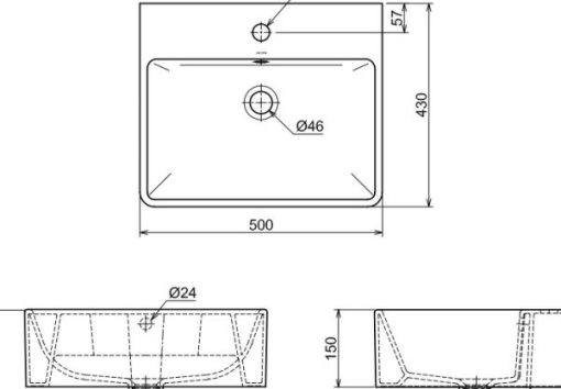 Chậu rửa mặt đặt bàn Lavabo Hafele 588.64.000 - 3