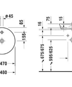 Chậu rửa mặt Lavabo Duravit 588.45.240 - 8 Chậu rửa mặt Lavabo Duravit 588.45.240 - 7