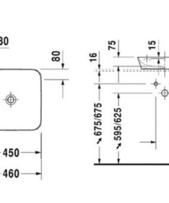 Chậu rửa mặt Lavabo Duravit 588.45.241 - 8 Chậu rửa mặt Lavabo Duravit 588.45.241 - 7
