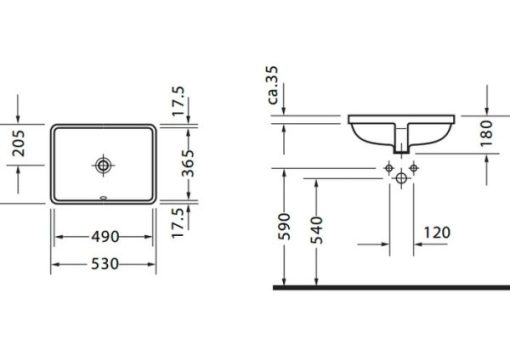 Lavabo âm bàn Starck 3 Duravit 588.45.082 - 3