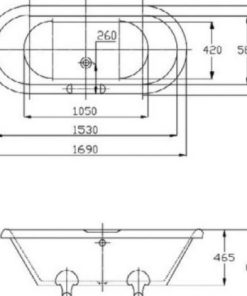 Bồn tắm độc lập cổ điển Häfele Victoria 588.55.650 - 6 Bồn tắm độc lập cổ điển Häfele Victoria 588.55.650 - 5