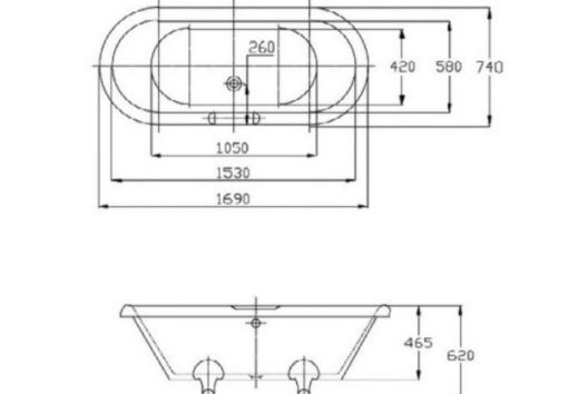 Bồn tắm độc lập cổ điển Häfele Victoria 588.55.650 - 3