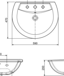 Chậu rửa mặt treo tường Lavabo Hafele 588.64.040 - 6 Chậu rửa mặt treo tường Lavabo Hafele 588.64.040 - 5
