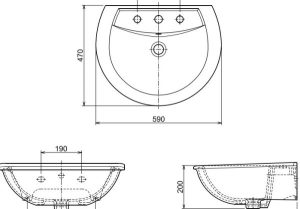 Chậu rửa mặt treo tường Lavabo Hafele 588.64.040 - 5