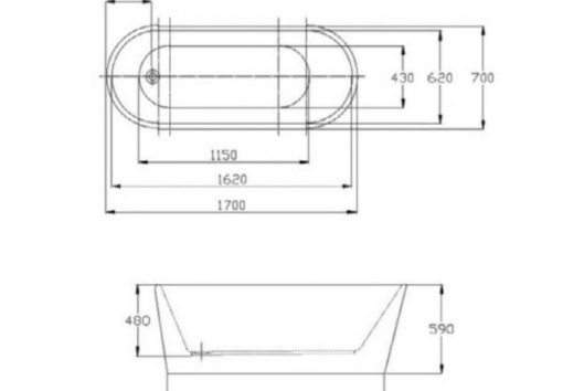 Bồn tắm Hafele độc lập 588.55.620 - 3