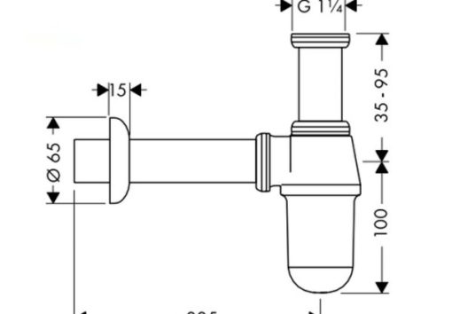 Ống xả thải PTRAP Häfele 589.29.923 - 1