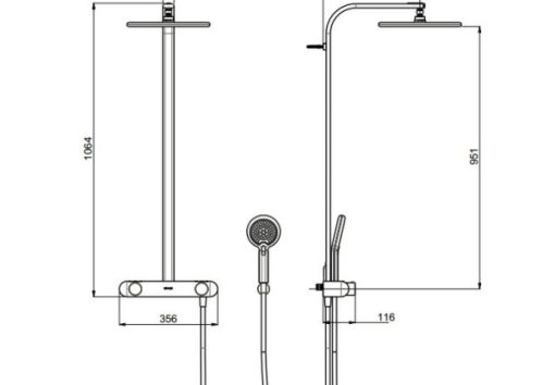 Cây sen tắm đứng điều nhiệt Hafele 589.98.000 - 3