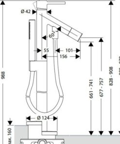 Cây sen tắm âm sàn Starck Hafele 589.29.677 - 5