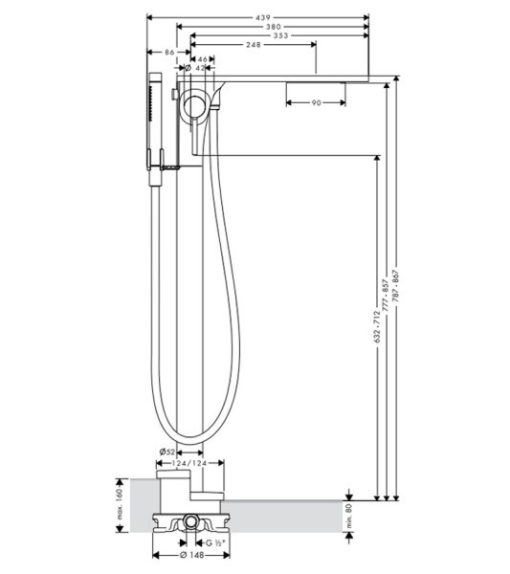 Cây sen tắm âm sàn Massaud 589.29.492 - 3