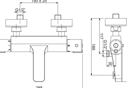 Bộ trộn bồn tắm điều nhiệt Hafele 589.02.940 - 3