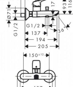 Bộ trộn sen tắm Logis Hansgrohe 589.52.403 - 6 Bộ trộn sen tắm Logis Hansgrohe 589.52.403 - 5