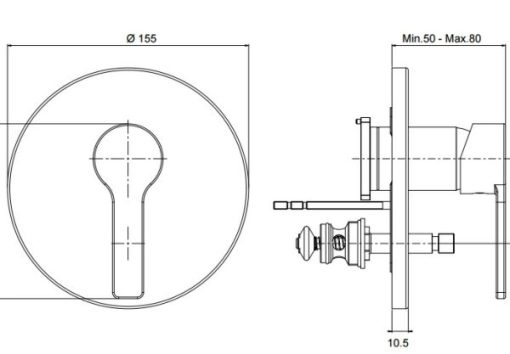 Bộ trộn bồn tắm âm tường Celina MS: 589.02.187 - 3