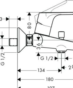 Bộ trộn bồn tắm Focus Hansgrohe 589.29.301 - 5