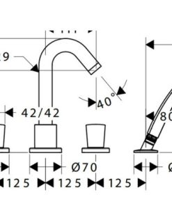 Bộ trộn bồn tắm 4 lỗ Logis MS: 589.52.415 - 5