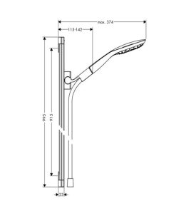 Bộ thanh treo sen tắm Puravida MS: 589.50.810 - 5