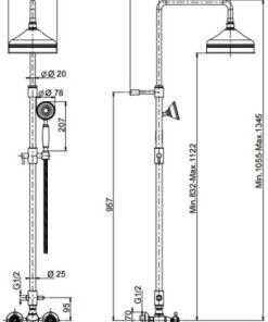 Bộ cây sen tắm đứng Victoria MS: 589.02.270 - 5