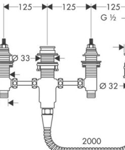 Bộ âm cho bộ trộn bồn tắm 4 lỗ MS: 589.29.168 - 5