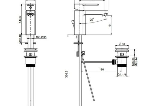 Vòi lavabo Hafele Celina 589.02.180 - 3