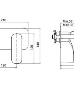 Vòi lavabo âm tường Anista MS: 589.02.153 - 6 Vòi lavabo âm tường Anista MS: 589.02.153 - 5