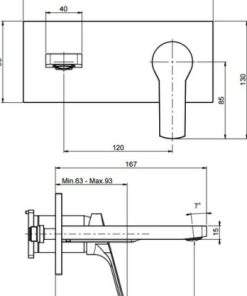 Vòi lavabo âm tường Emma MS: 589.02.032 - 5