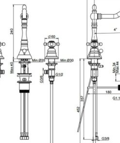 Vòi lavabo 3 lỗ Victoria MS: 589.10.151 - 6 Vòi lavabo 3 lỗ Victoria MS: 589.10.151 - 5