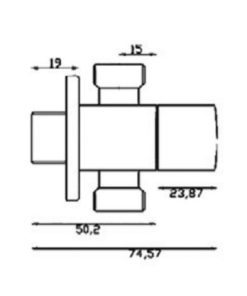 Van khóa nước dạng vuông Hafele 589.25.923 - 5