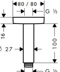 Tay sen nối trần E 100mm Hafele 589.52.628 - 5
