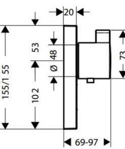 Bộ trộn điều nhiệt âm tường ShowerSelect Hansgrohe 589.50.320 - 5