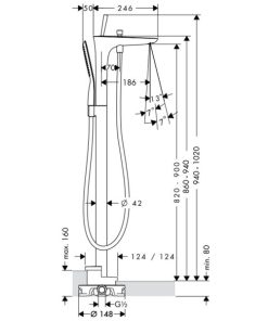 Cây sen tắm âm sàn Puravida Hafele 589.50.835 - 5