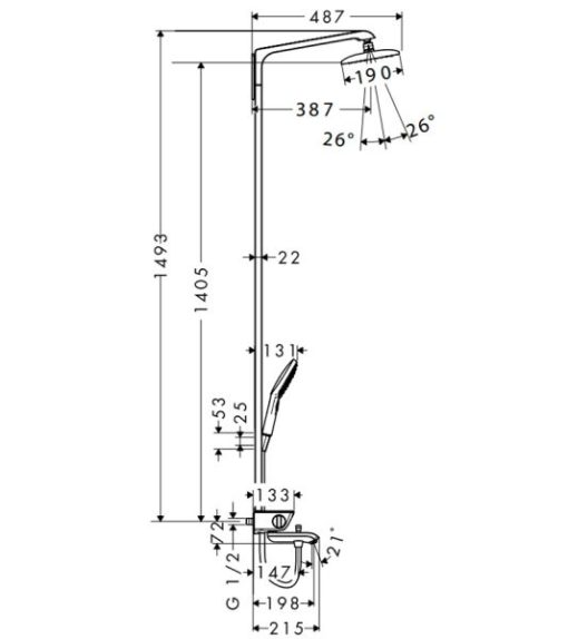 Sen đầu có đèn chiếu sáng Raindance Rainmaker Hansgrohe 589.30.871 - 1