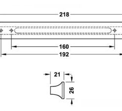 Tay nắm tủ Hafele, màu chì 106.61.464 - 5