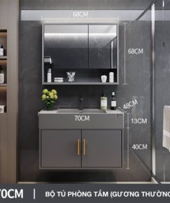 Bộ tủ phòng tắm thông minh Enic T03 - 70cm Gương Thường
