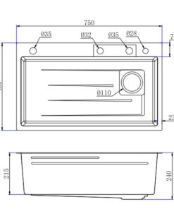 Chậu rửa chén vòi âm Maadela MDS-7545NBU - 21