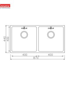 CHẬU RỬA CHÉN BÁT KONOX UNDERMOUNT CUBE 8744DU - 11