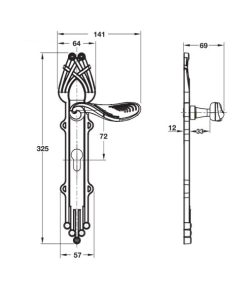 Tay nắm đế dài cổ điển Hafele 901.98.986