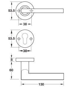 Tay nắm gạt Hafele 903.92.646 - 6 Tay nắm gạt Hafele 903.92.646 - 5