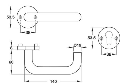 Tay nắm gạt Hafele 903.92.586 - 3