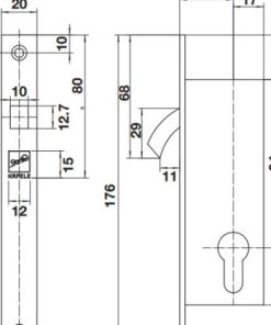 Thân khóa cho cửa trượt đố nhỏ S30/0A Inox mờ 911.26.595 - 6 Thân khóa cho cửa trượt đố nhỏ S30/0A Inox mờ 911.26.595 - 5