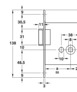 Thân khóa lưỡi gà Hafele 911.23.370 - 5