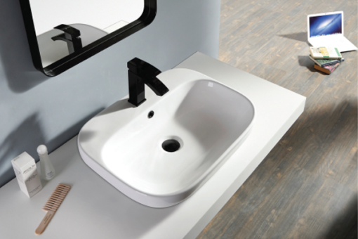 Chậu rửa mặt bán âm bàn lavabo Bello BB-300215 - 5