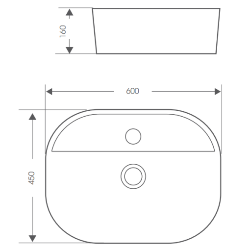 Chậu rửa mặt bán âm bàn lavabo Bello BB-300215 - 3