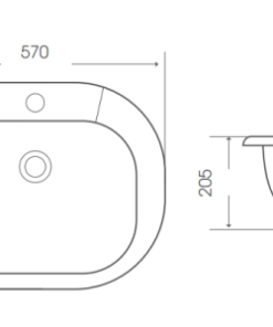 Chậu rửa lavabo bán âm bàn Bello BB-300258 - 7