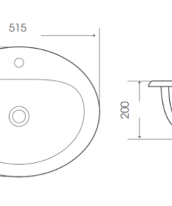 Chậu rửa mặt bán âm bàn Bello BB-400002 - 5