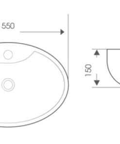 Chậu rửa mặt đặt bàn Bello BB-400426 - 5