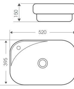 Chậu rửa mặt bán âm bàn Bello BB-400503 - 9